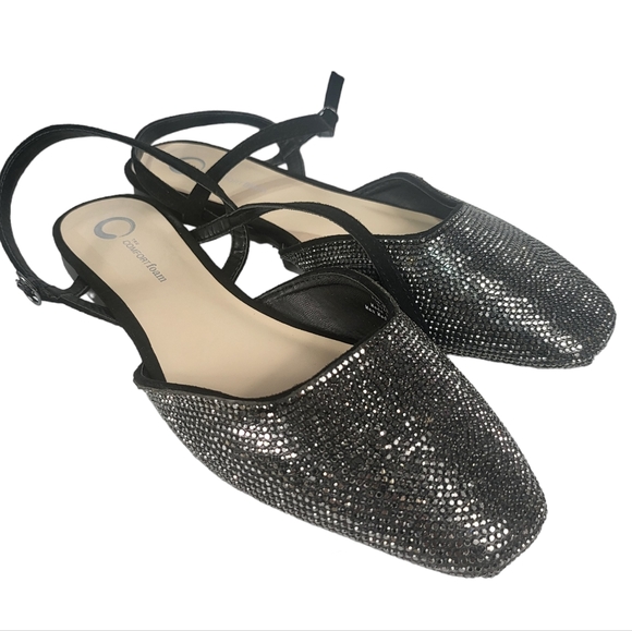Journee Collection Nysha Rhinestone Flats Black 8.5 - Picture 6 of 8